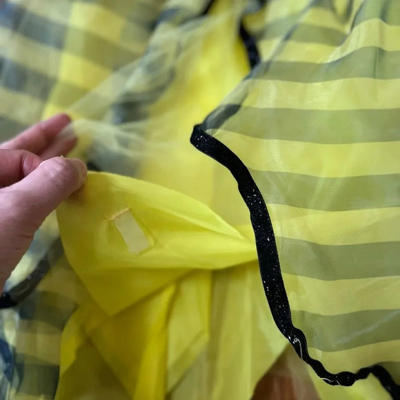 Halloween BEE Dress Costume Toddler Yellow Black Floral Striped Hat Beanie T3/T4 - Picture 6 of 16